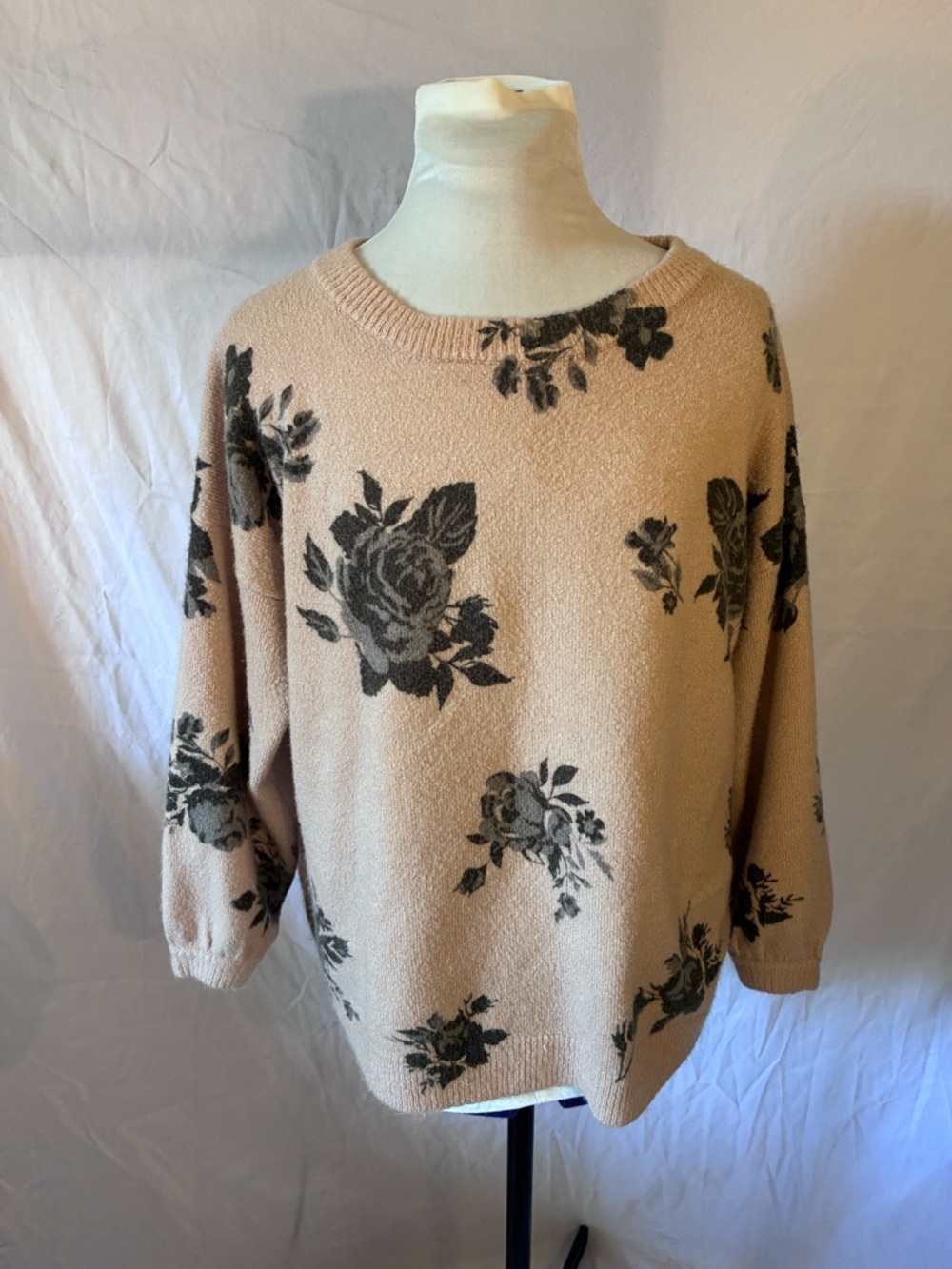 Chelsea & Theodore Rose Floral Sweater